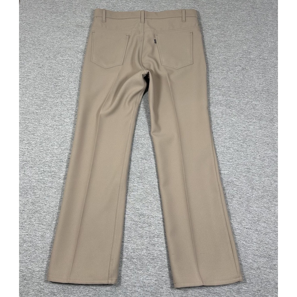Vintage Levi's Pants Mens 38x32 Tag (36x33 Fit) Beige Polyester Bootcut USA Made - Picture 2 of 9